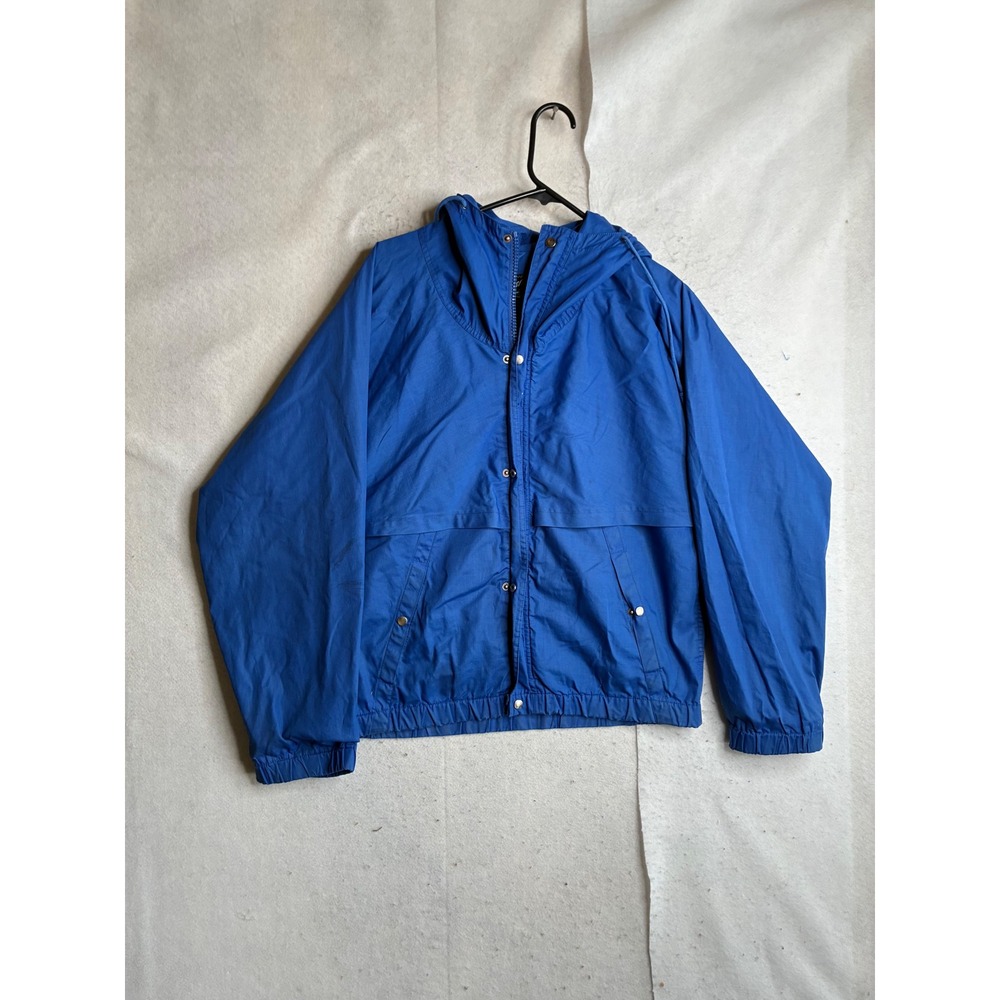 Vintage English Squire Blue Hooded Windbreaker Jacket Mens Medium 871 Korea